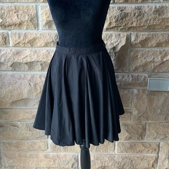 AMERICAN APPAREL Midi Flare Black High Waist Fully Lined Skirt Women’s SZ XS 24” - Picture 1 of 16